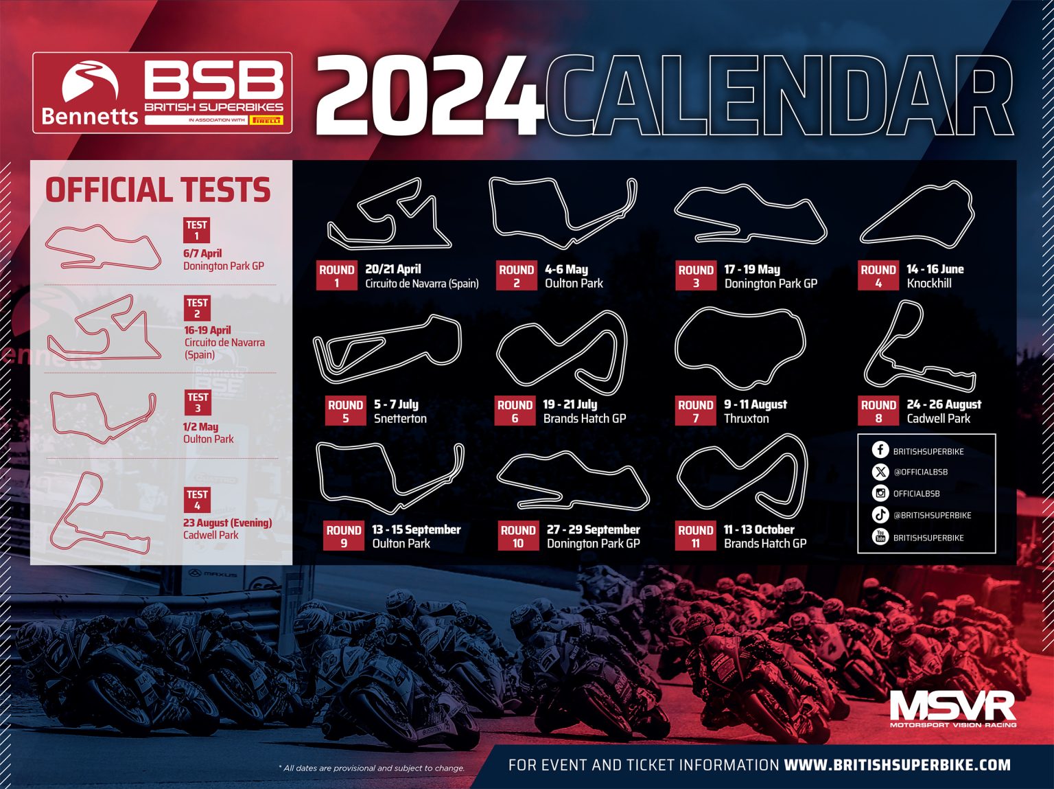 2024 BSB Calendar Cameron Fraser Racing